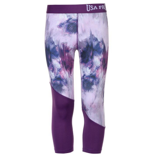 dětské legíny USA PRO - PURPLE/FLORAL